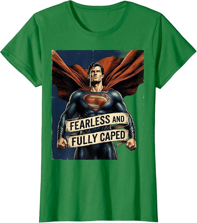 Fearless and Fully Caped Superhero Design T-Shirt