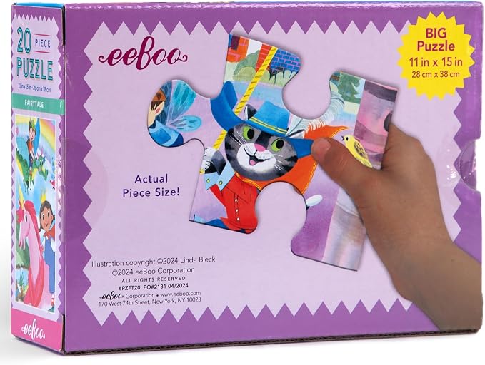 eeBoo 20 Piece Giant Floor Puzzle - Fairies & Tales Children's Puzzle Fantasy Themed, Large Pieces for Small Hands to Develop Motor Skills