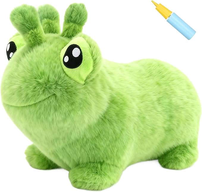 INPANY Bouncy Horse, Frog Hopper Toys, Toddler Ultra Thick Plush Bouncing Animal, Kids Inflatable Ride on Rubber Bouncer, Outdoor Indoor Cute Birthday Gift for 2 3 4 Yr Boy Girl