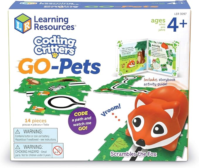 Learning Resources Coding Critters Go Pets Scrambles the Fox Coding Robot, Screen Free Toys for Kids, Electronic Learning & Education Toys Set, Ages 4 and Up