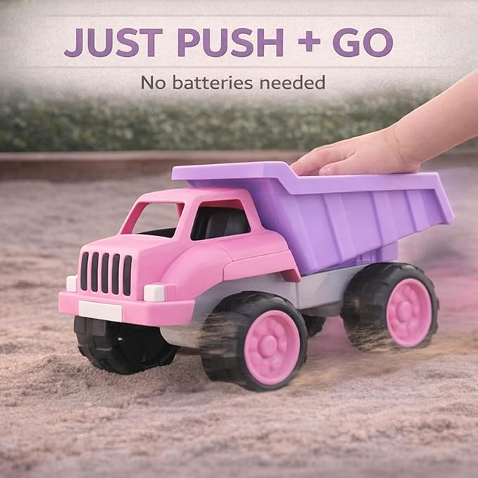 Liberty Imports Big Plastic Dump Truck in Pink Color for Toddlers and Girls - Large Tilting Dumper, Free Play Toy Vehicle for Kids Indoor and Outdoor Imaginative Play