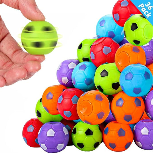 SCIONE 36 Pack Soccer Party Favors for Kids 4-8 8-12 Soccer Balls Fidget Spinner Goodie Bag Stuffers Treasure Box Toys for Classroom Prizes Return Gifts for Kids Birthday Party Favors
