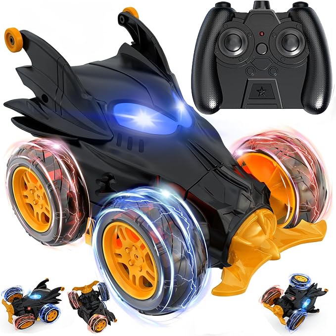 Remote Control Car for Boys - 360° Rotates and Flips 4WD Remote RC Stunt Cars for Kids, 2.4GHz RC Car with LED Lights, Easter Birthday Gift for Boy 3 4 5 6 7 8 9 13 Year Old
