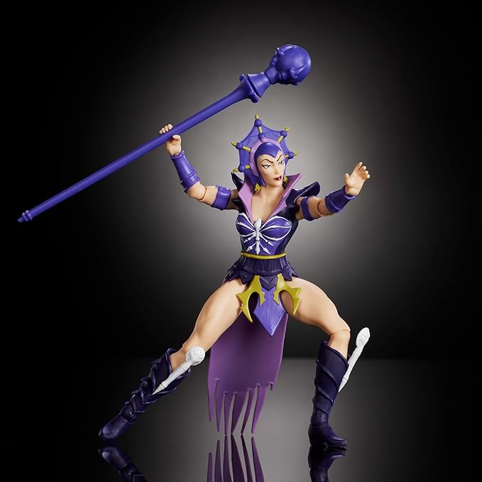 Masters of the Universe Origins Action Figure 200X Cartoon Collection Evil-Lyn, 5.5 Inch 1980s Motu TV Villainess, Detailed Design & Wand Accessory
