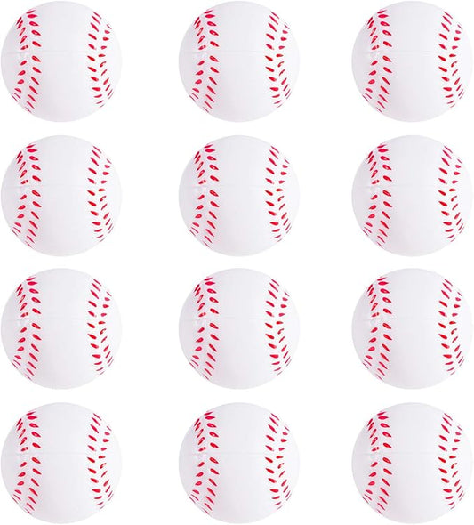 Super Z Outlet Mini Foam Sports Balls for Kids Adults Mini Baseball Football Basketball Soccer Stress Bulk Toy Game Party Decoration Relaxable (Baseball) - Pack of 12