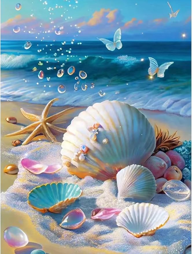 Colorful Marine Life Jigsaw Puzzle for Adults 500 Piece Seashell Butterflies Summer Sandy Beach Challenging Puzzles- Wooden Puzzle for Youth Children Home Decor Leisure Game Toy Unique Gift