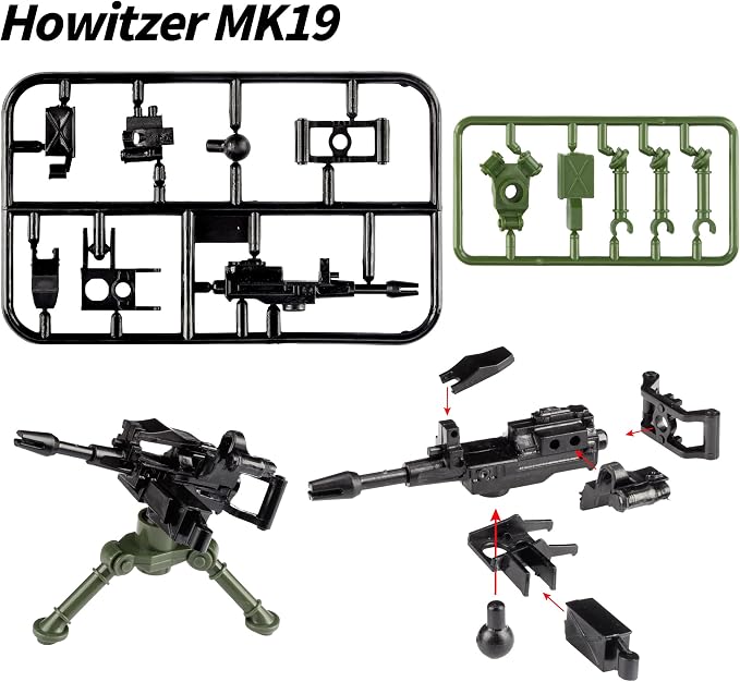 Toy Weapons Accessories Weapons Pack Military U.S 5 Types Heavy Weaponry Toys Military Equipment Battle Blocks Bricks Compatible with Major Brand, 3 Years Old and up