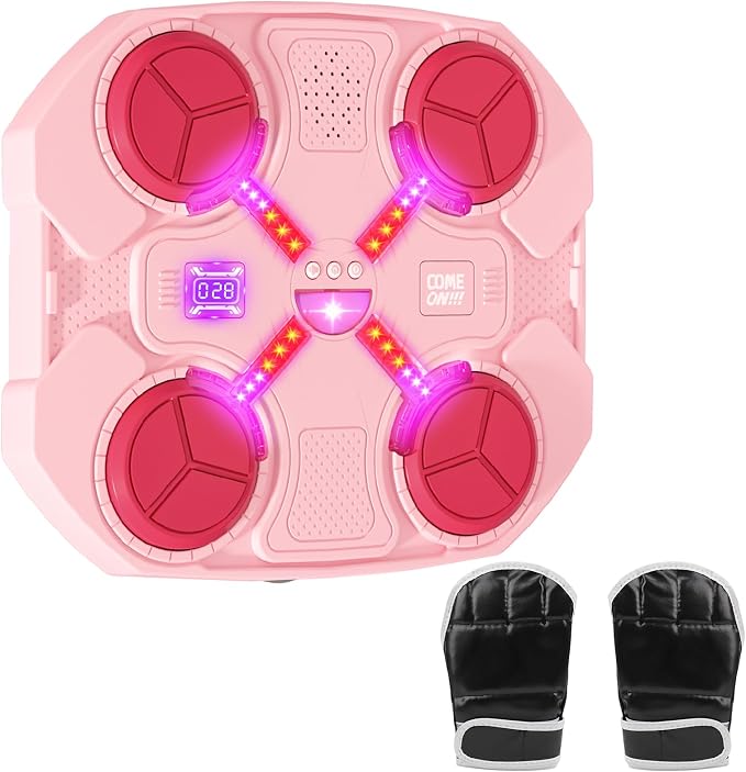 Music Boxing Machine for Kids, Wall Mounted Bluetooth Smart Punching Pad Kids Boxing Training Workout Equipment with Boxing Glove, Birthday Gifts Sport Toys for Boys Girls 5 6 7 8 9 10 11 12 Year Old