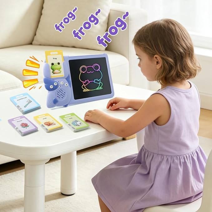 Talking Flash Cards,LCD Writing Tablet,2-in-1 Kids Educational Learning Toys,Autism Sensory Toys for Autistic Children，224 Sight Words Educational Learning Toddler Toys