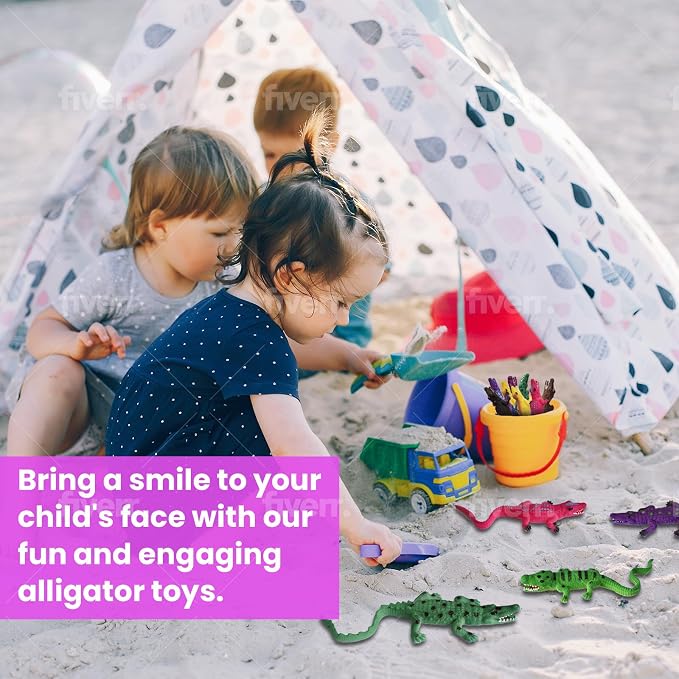Color Changing Crocodile Bath Toys, 16 Pack Alligator Water Toy Set