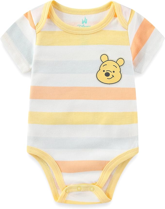 Disney Baby Toy Story Mickey Mouse Cars Winnie the Pooh Boys 3 Pack Bodysuit Creeper for Newborn and Infant
