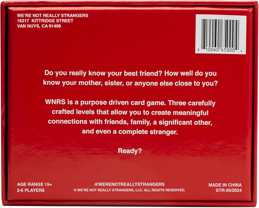 WE'RE NOT REALLY STRANGERS Card Game - 150 Conversation Cards for Adults, Teens, Couples, & Strangers - Icebreaker Questions for Game Night or Date Night, Ages 15+, 2-6 Players