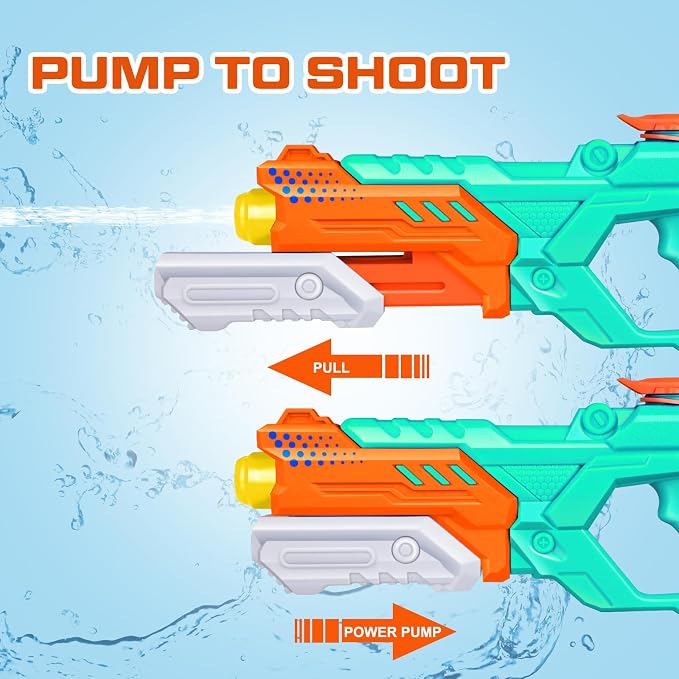 Quanquer Water Guns for Kids Adults - 600CC 3 Pack Super Squirt Water Toy Gun High Capacity Long Shooting Range Soaker Blaster for Swimming Pool Beach Outdoor Fighting Party