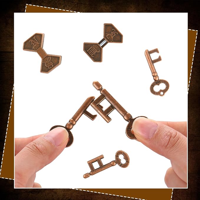 2 Pcs Metal Brain Puzzles for Adults 3D Steel Puzzle Toys Interlocking Iq Logic Education Toys Disentanglement Game for Classroom Party Challenge Gifts