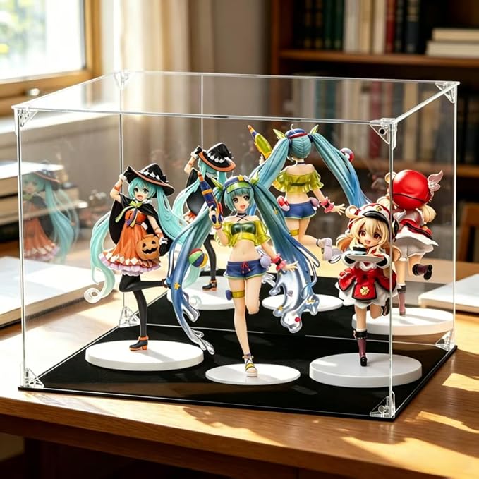 Acrylic Display Case for Collectibles Assemble Clear Acrylic Display Box with Mirrored Back, Alternative Glass Case for Action Figures Lego Model Doll Toys Display (15.7x12x12 inch, 40x30x30 cm)