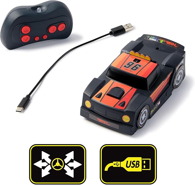 Air Hogs, Zero Gravity Racing Wall Climber, USB-C Rechargeable Wall Racer Truck, Black Indoor RC Car, Over 4-Inches, Kids Toys for Ages 4 and up