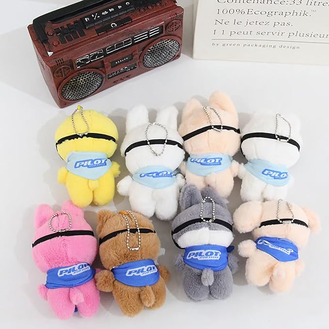 JUNG KOOK SKZ Plushies Skzoo 3RD Stuffed Animal Toy Skz Merch Fans Meeting Dolls with Sunglasses Removable for Fans (Team 8pcs)