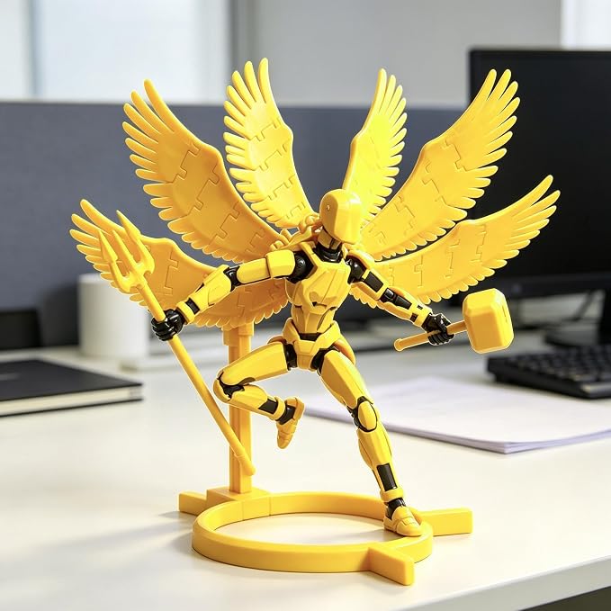 2026 New Assembly Required-Titan 13 Action Figure,Dummy Robot 13 Action Figures Set,3D Printed Multi-Jointed Action Figures,Nova 13 Action Figure for Collectors Desktop Decorations(White Angel)