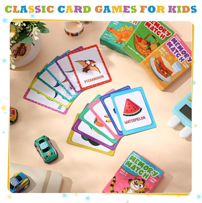 Zubebe 8 Sets Memory Matching Game for Kids Memory Match Fun Matching Game Educational Toys for Family Night, Party Favors, Classroom Prizes (Style 1)
