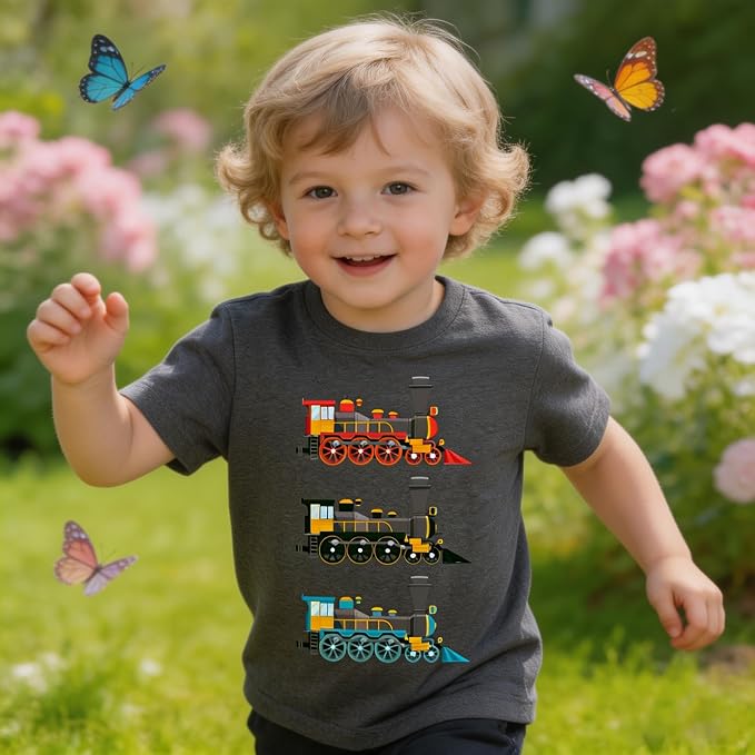 Todder Boys Shirt Kids Trains Bug Retro Nature Cool Tees Tops 2-7 Years