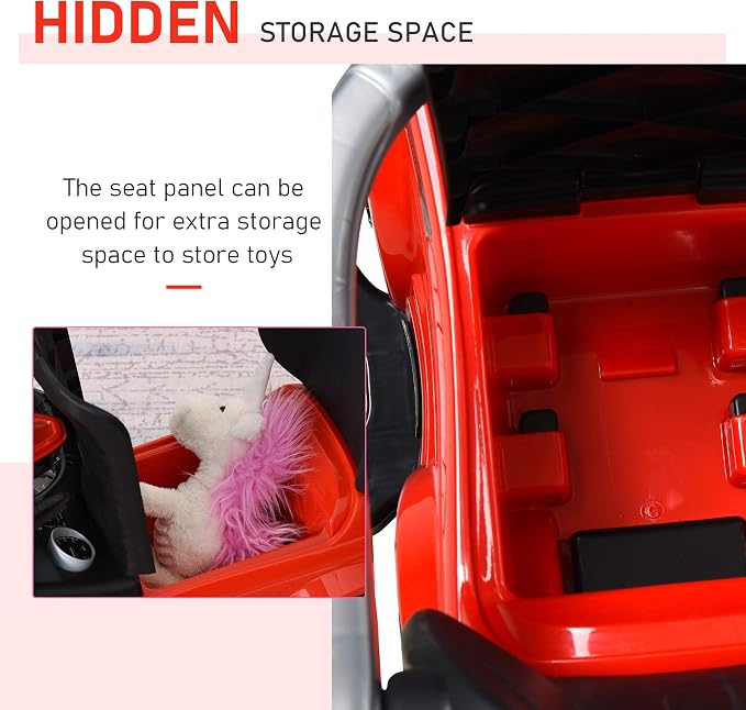 Aosom 3 in 1 Push Cars for Toddlers Kid Ride on Push Car Stroller Sliding Car with Horn Music Light Function Secure Bar Ride on Toy for Boy Girl 18-36 Months Red
