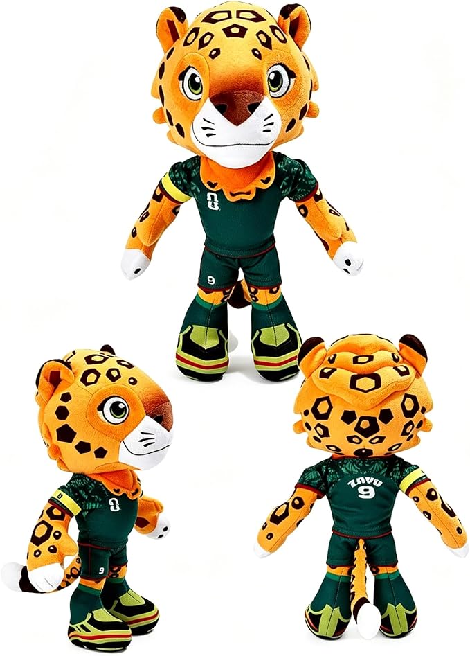 World Cup Mascot 2026, 12" Zayu the Jaguar Plush Toy, Soft Stuffed Animal Mascot, Official Licensed Collectible Game (Zayu)