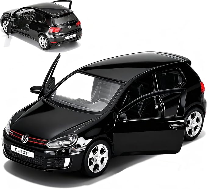 Model Car Volkswagen Golf GTI Toy Car 1/36 Metal Collect Car with Pull Back Toy Cars for Boys Children Gift(Black)
