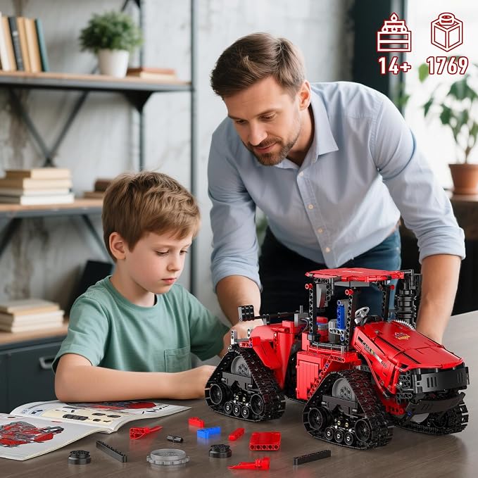 Mould King 18020 Technik Crawler Tractor Building Sets, APP Programmable Construction Large Vehicle Model Set, Tracked Tractor Building Kits Gift Toy for 14+ Adult/Teens/Enthusiasts(1769 Pcs)