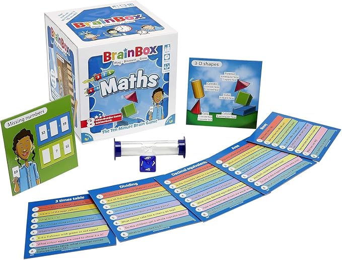 BrainBox Maths Card Game - Memory & Observation, Educational Numeracy Skills, Family-Friendly Trivia for Kids & Adults, Ages 8+, 1+ Players, 10 Minute Playtime, Made by Green Board Games