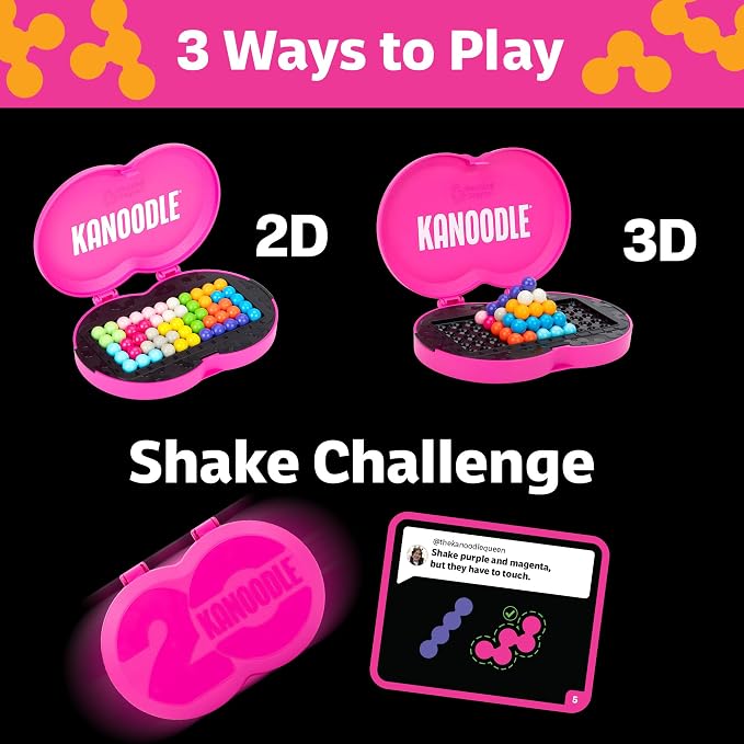 Educational Insights Kanoodle Fan Edition - 20th Anniversary (Magenta) - 3D Puzzles for Kids, Teens, and Adults, Brain Teasers for Kids 8-12, Challenging Logic Puzzles, Single Player Puzzle Toys