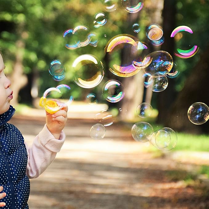 Novelinks 4oz Big Bubble Wands 12 Pack - 14’’ Blow Bubbles Solution Bubble Blowing Summer Toy for Party Favor Outdoor Activity