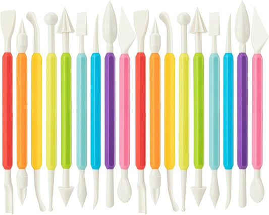 2 Set Air Dry Clay Tools, 18PCS Polymer Clay Tools Kit for Modeling, Plastic Clay Tools Sculpting for Kids, Adults, Molding, Shaping, Carving, Dotting, Trimming, Pottery, Craft Supplies Accessories