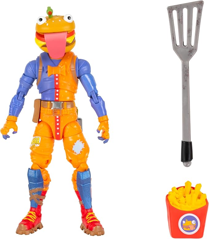 Fortnite Legendary Beef Boss - 6-inch Articulated Figure with Harvesting Tool, Back Bling, and Code for Bonus Virtual Item