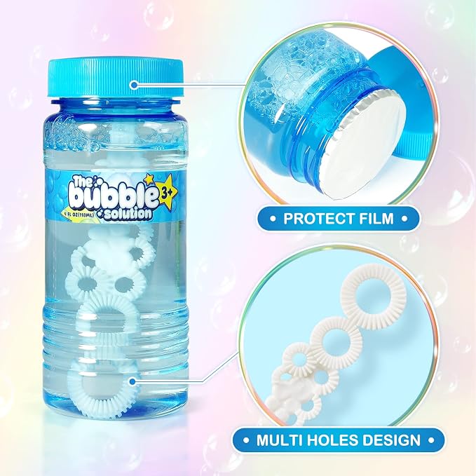 Springflower 24 Pcs Bubble Bottles with Wand,Bubbles Party Favors for Kids,Summer Toys, Blow Bubbles Solution Novelty Toy, Party Favors, Birthday Party Supplies, Outdoor & Indoor Activity,4oz,6 Colors