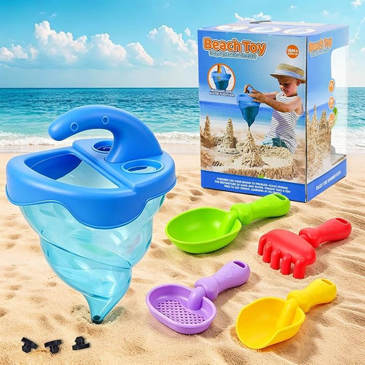 5Pcs Sand Spilling Funnel Beach Toy, Drip Sand Castle Maker Water Mixing Writing Toy for Summer Beach Sandbox Outdoor Activities