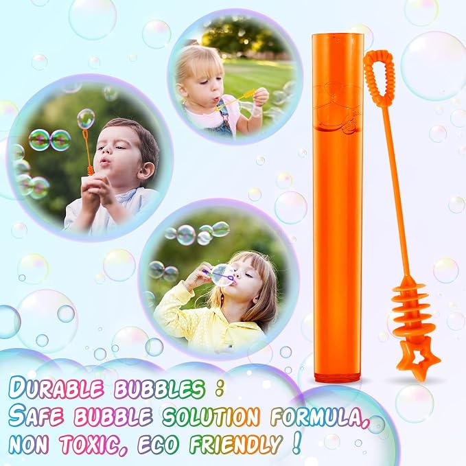 480 Pcs Mini Bubble Wands in 10 Colors, Bulk Party Favors for Kids, Themed Birthday, Christmas, New Year, Valentine, Carnival, School Classroom Prizes for Boys & Girls, Ideal Goodies Bags Stuffers