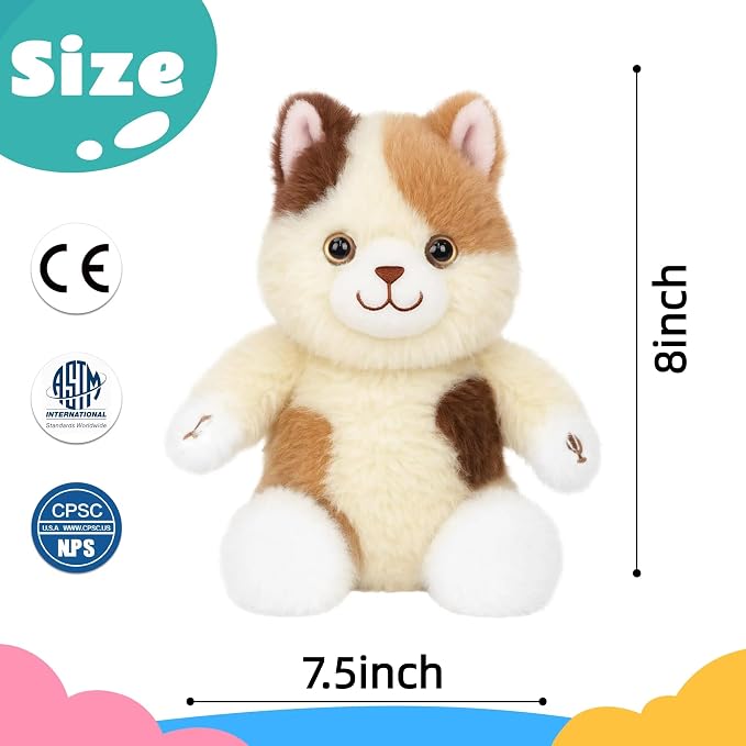 Talking Cat Repeat What You Say Musical Stuffed Animal Shaking Singing Plush Toy Electric Interactive Animated Kitten Plushies Gifts for Kids Girls Boys