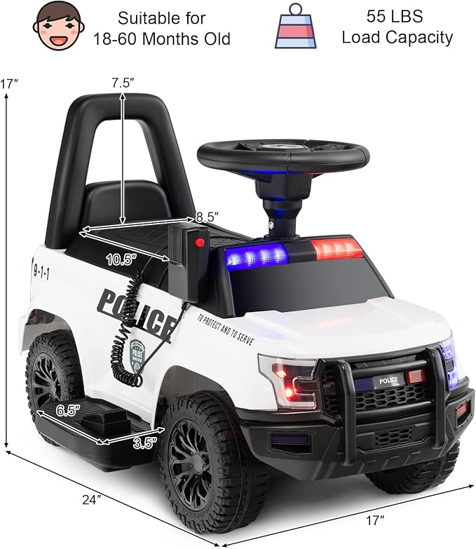 HONEY JOY Ride On Push Car, Licensed Mercedes Benz Push Cars for Toddlers w/Horn, Music, Lights, Under Seat Storage, Foot-to-Floor Ride On Fire Truck Toy for Kids Boys Girls