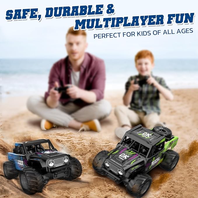 KB KAIBO Q191 1:16 Amphibious Remote Control Car - Waterproof All Terrain RC Monster Truck for Kids, 50+ Min Play with 2 Batteries, 2.4Ghz 4WD Off-Road Toy for Boys Girls 6-12+ (Gift Idea)-Blue