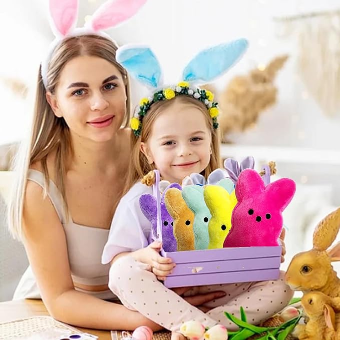 16PCS Easter Stuffed Bunny Plush Toys,Easter Bunny Bulk Stuffed Animals Plushie for Kids Boys Girls Toddler,Easter Basket Stuffers Egg Fillers