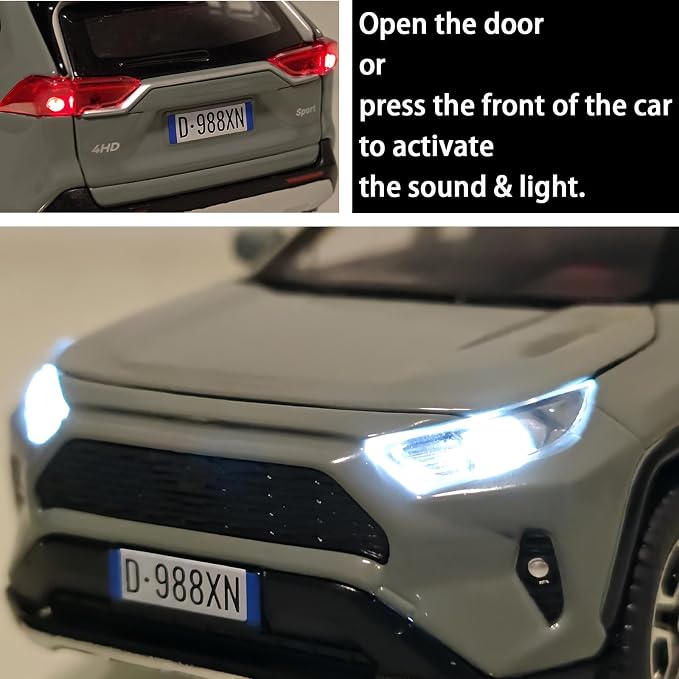 Toy Car Model Cars Pull Back Toys diecast Cars 1/32 Metal Collect car with Light and Sound Pull Back for Boys Children Age 3 + Year Old Festival Gift(Green)