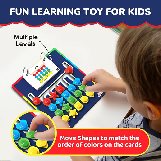 Smartivity Shape Coder Puzzle for Kids 6–12 Years | Logic & Color Sequencing Brain Game | 15 Challenge Cards, 5 Columns | Critical Thinking STEM Toy | Travel-Friendly Birthday Gift Boys & Girls