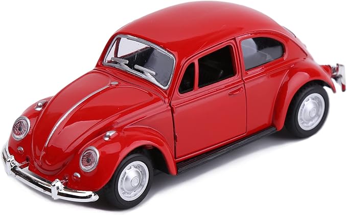 Berry President 1967 Classic Beetle Bug Vintage 1/32 Scale Diecast Metal Pull Back Car Model Toy for Gift/Kids (RED)