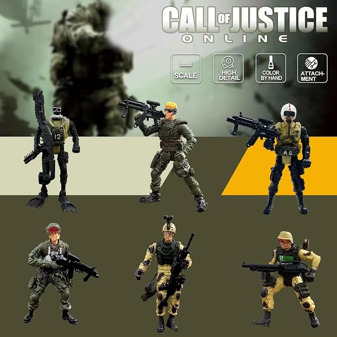 Army Men Toy Set for Boys 4-7,Army Men Action Figure Military Toy Playset US Army Men and SWAT Team with Weapons,Military Action Figures Easter Gift for Boys Age 4-7 6-8