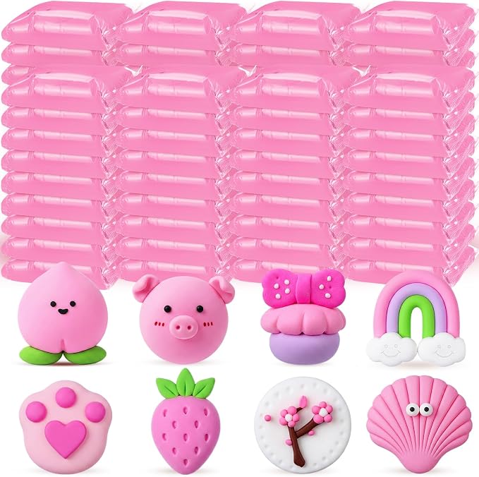 VioraWhite 72 Pcs 38oz Air Dry Clay Bulk Modeling Ultra Lightweight Foam Modeling Clay for Kids Adults DIY Gifts Party Arts Crafts and School Project Supplies (Light Pink)