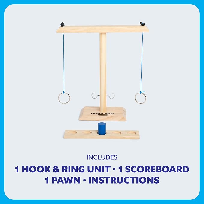Hook & Ring Family By Relatable, The Exciting Ring Toss Game for Family Gatherings, Great 2 Player Games and Kids Games, Includes 1 Hook & Ring Unit, 1 Scoreboard, 1 Pawn, and Instructions