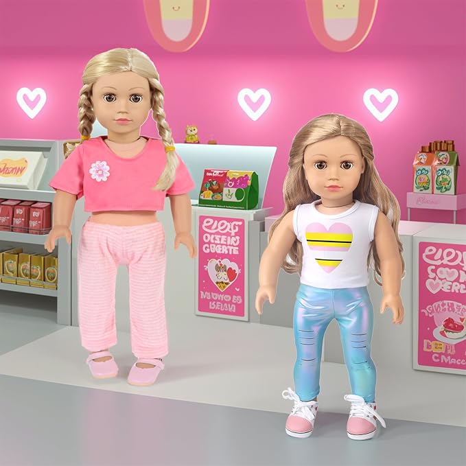 ebuddy 10 Sets 18 inch Doll Clothes and Accessories - Including Mermaid Costume, Stylish Casual Outfit, Swimwear Fit for 18 Inch Dolls (No Doll)