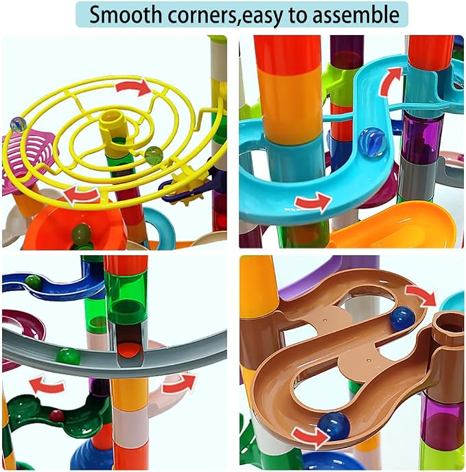 DSHMIXIA Marble Run for Kids Ages 3-4 5-8 150pcs Sturdy Building Toys Kids Games Marbles Run Track Amazing Fun Boys Girls Gifts (Standard)