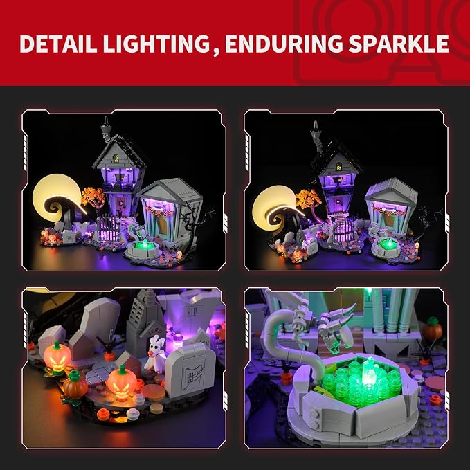 BRIKSMAX 2.0 Light Kit for Disney Tim Burton's The Nightmare Before Christmas - Innovative LED Lighting Compatible with Lego Ideas 21351