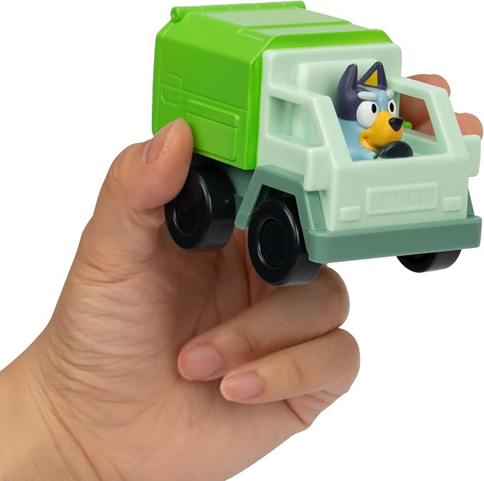 Bluey 4 Pack Mini Racers, The Most Popular Characters in Mini Vehicle Form. Now Includes Chattermax Mini Car, Bandit & Unicorse Convertible, Garbage Truck, & Chili & 4WD